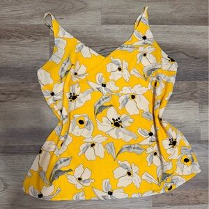 Banana Republic Yellow Floral Blouse